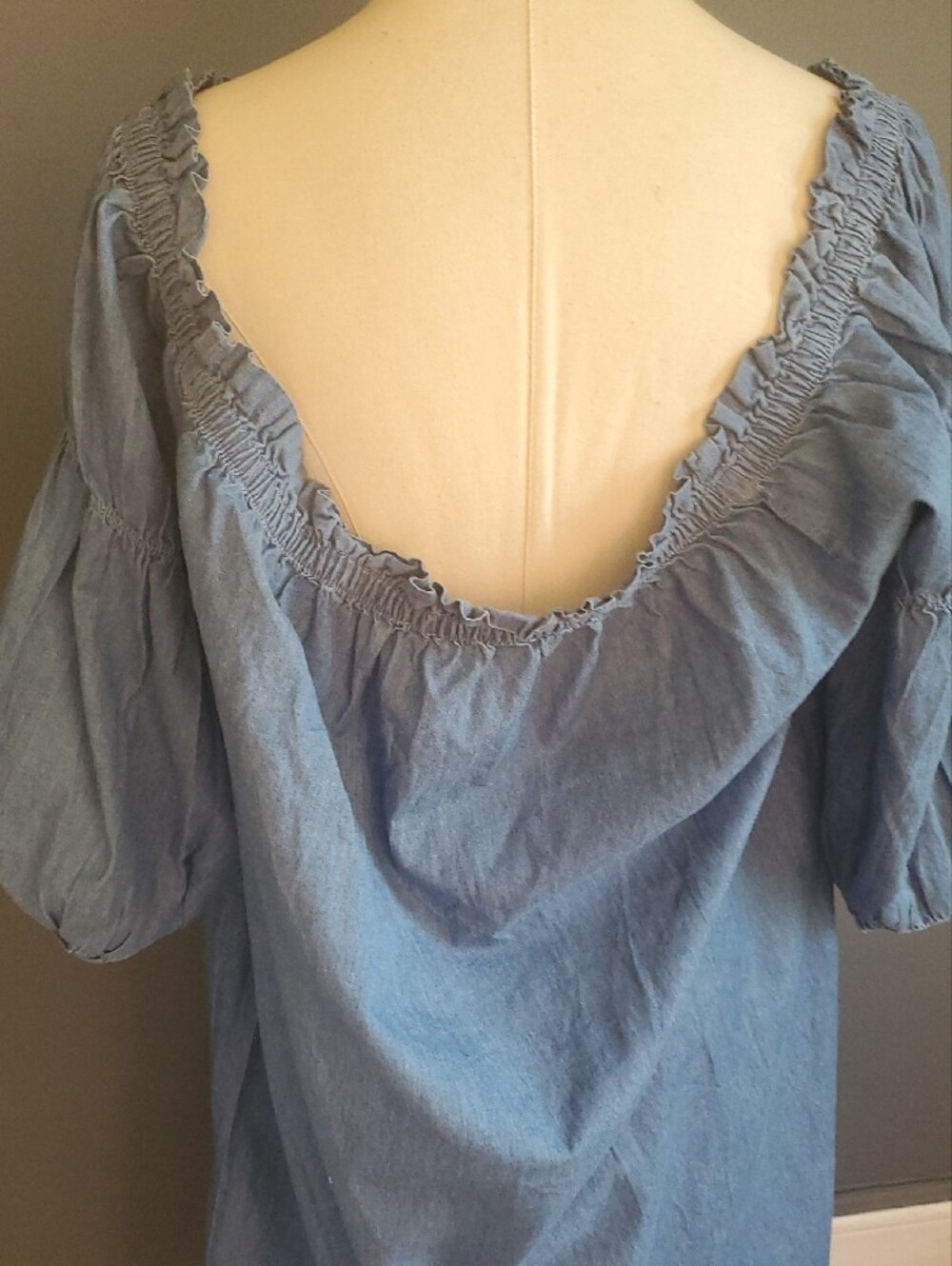 Blue Off-Shoulder Embroidered Dress Size XXL - Picture 6 of 12